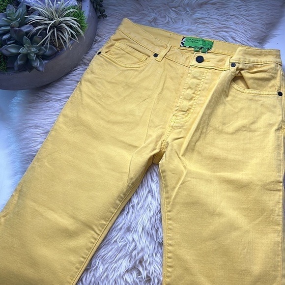 SANDRINE ROSE X FREE PEOPLE YELLOW STARIGHT LEG JEANS 28 new with tags women’s - Picture 5 of 6